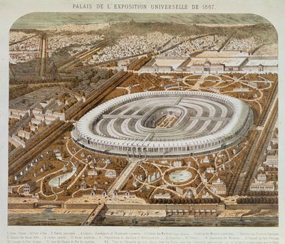 Palacio de la Exposición Universal en París en 1867 de French School